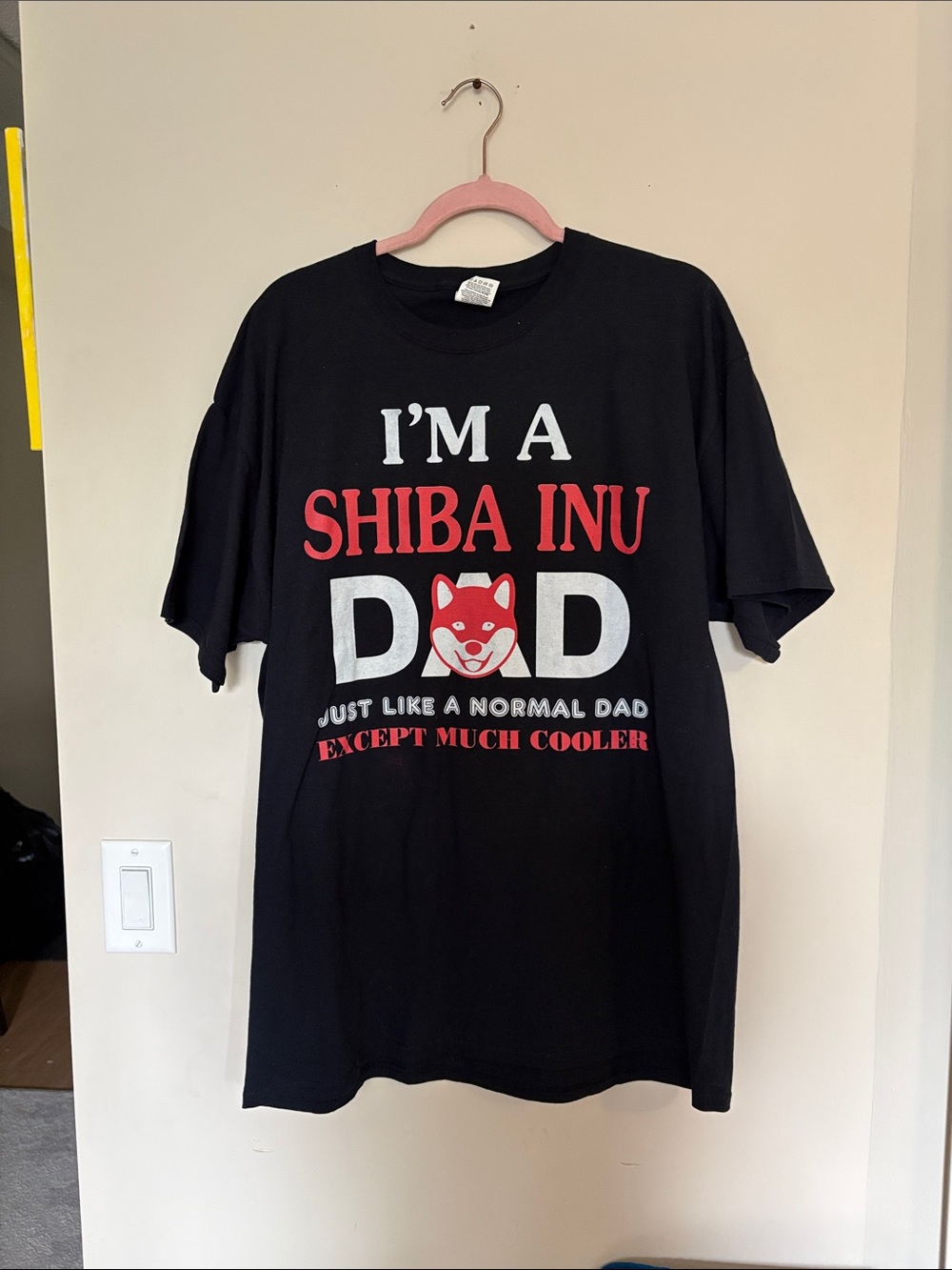 Fruit of the Loom Black 'I'm a Shiba Inu Dad' Graphic Tee
